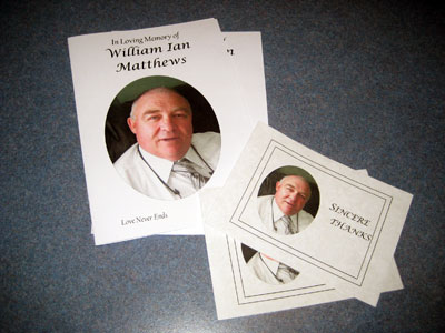 William Matthews Funerals sample service booklets