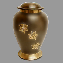 Brass cremation urns - autumn 10inch T8496A design