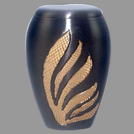 Brass cremation urns - flair black 2.5inch EP556K design
