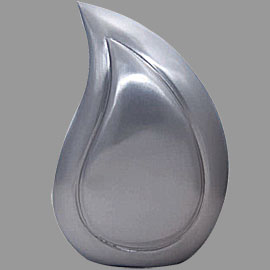 Brass cremation urns - pewter teardrop 10inch T9898A design