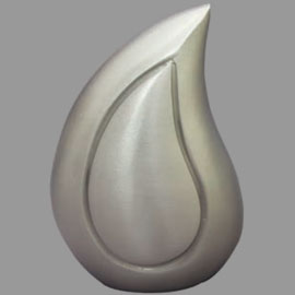 Brass cremation urns - Pewter Teardrop 4inch T9056K design