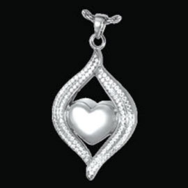 Cremation keepsake jewellery - Heart ribbon