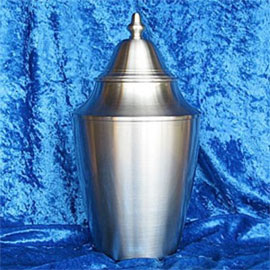 Pewter cremation urns - large pewter urn with pointed lid